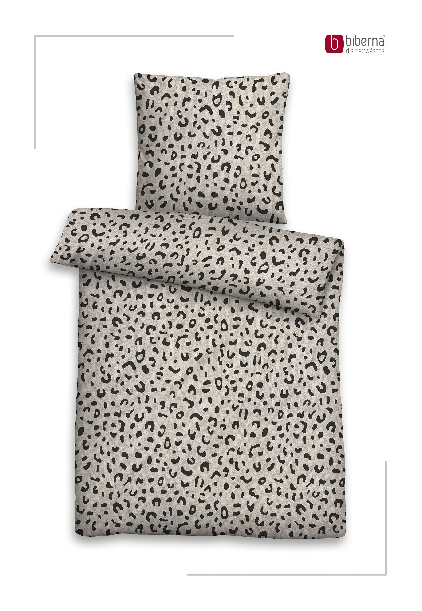biberna Melange-Flanell Bettwäsche Kitt – Produktdetail