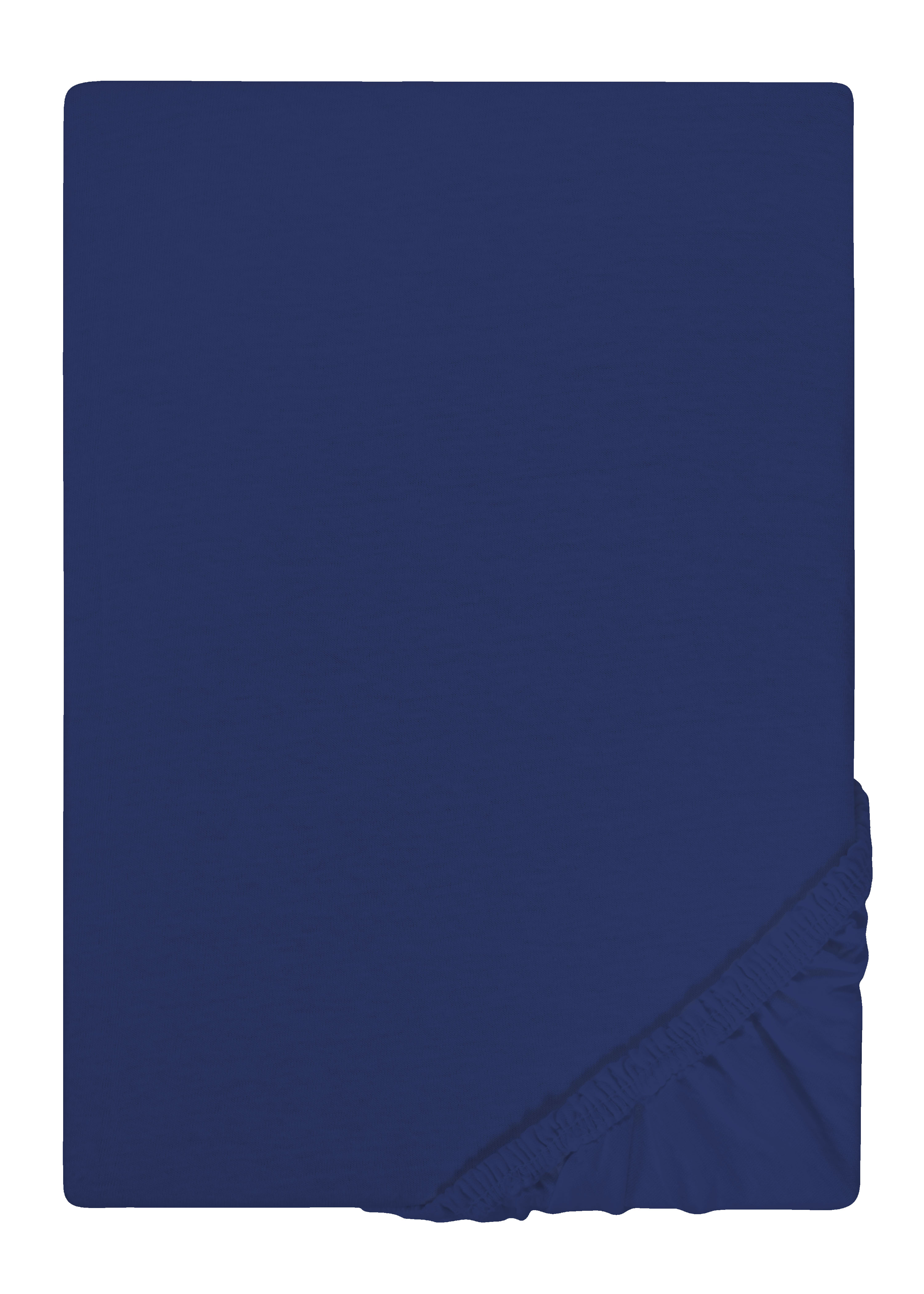 0077113 cm, biberna Castell Jersey-Stretch-Spannbetttuch 120/200 blau |